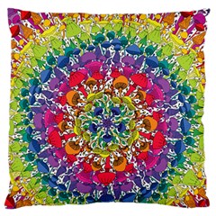 Rainbow Mushroom Mandala Standard Flano Cushion Case (one Side) by steampunkbabygirl