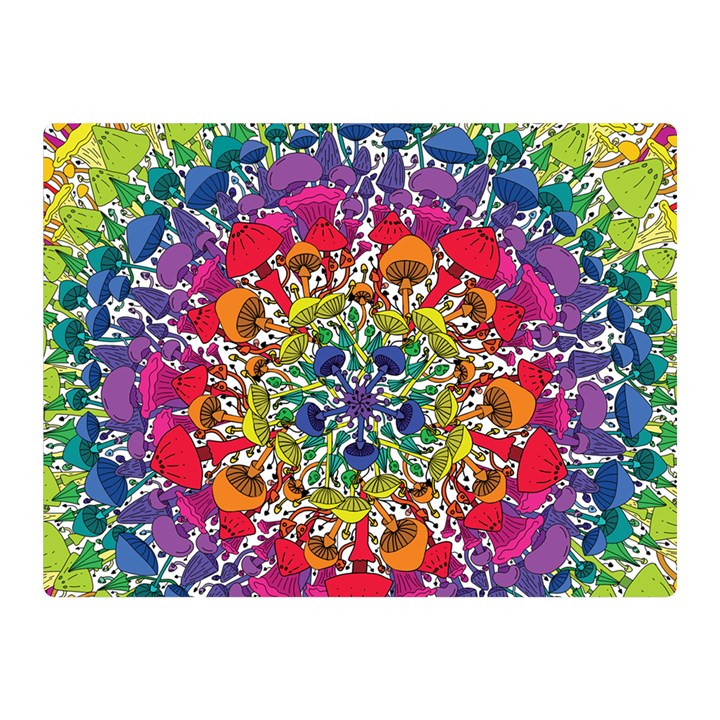 Rainbow Mushroom Mandala Double Sided Flano Blanket (Mini) 