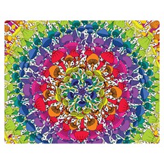 Rainbow Mushroom Mandala Double Sided Flano Blanket (medium)  by steampunkbabygirl