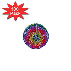 Rainbow Mushroom Mandala 1  Mini Buttons (100 Pack)  by steampunkbabygirl