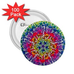 Rainbow Mushroom Mandala 2 25  Buttons (100 Pack)  by steampunkbabygirl