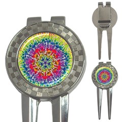 Rainbow Mushroom Mandala 3-in-1 Golf Divots by steampunkbabygirl