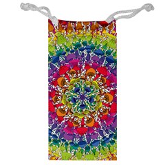 Rainbow Mushroom Mandala Jewelry Bag