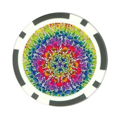 Rainbow Mushroom Mandala Poker Chip Card Guard by steampunkbabygirl