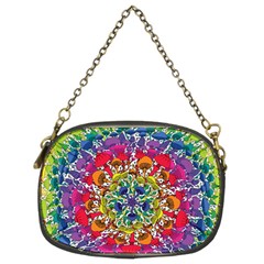 Rainbow Mushroom Mandala Chain Purse (two Sides)