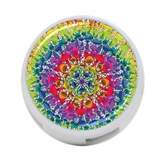 Rainbow Mushroom Mandala 4-port Usb Hub (two Sides)