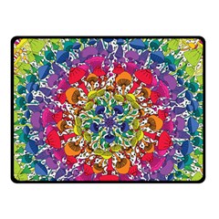 Rainbow Mushroom Mandala Fleece Blanket (small) by steampunkbabygirl