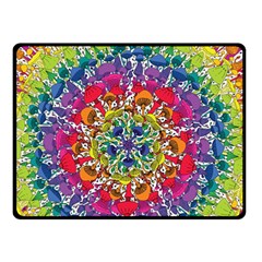 Rainbow Mushroom Mandala Double Sided Fleece Blanket (small)  by steampunkbabygirl