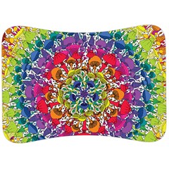 Rainbow Mushroom Mandala Velour Seat Head Rest Cushion by steampunkbabygirl