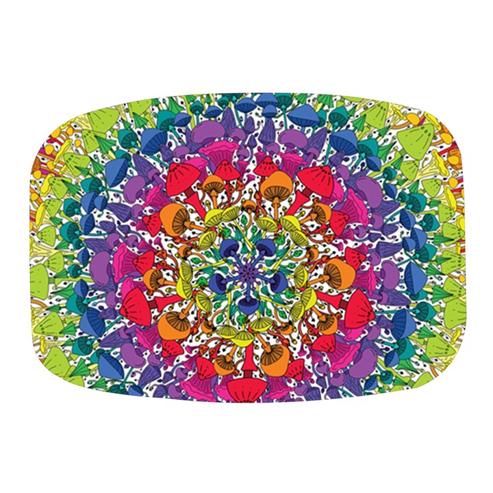 Rainbow Mushroom Mandala Mini Square Pill Box