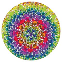 Rainbow Mushroom Mandala Round Trivet by steampunkbabygirl