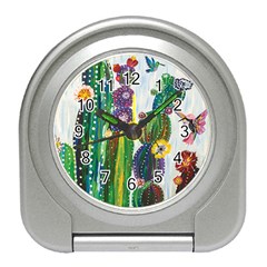 Rainbow Cactus Shirt Travel Alarm Clock by steampunkbabygirl