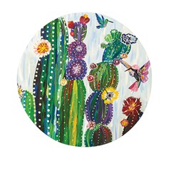 Rainbow Cactus Shirt Mini Round Pill Box