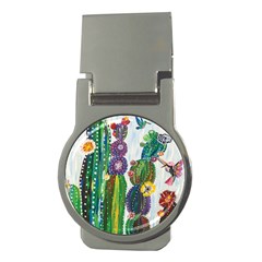 Rainbow Cactus Shirt Money Clips (round) 