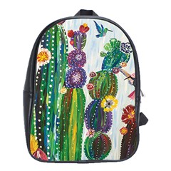 Rainbow Cactus Shirt School Bag (xl) by steampunkbabygirl