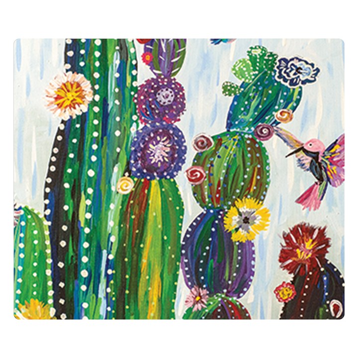 Rainbow Cactus Shirt Double Sided Flano Blanket (Small) 