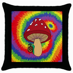 Wizard Snail Throw Pillow Case (black)