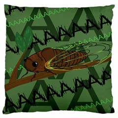 Cicada Large Flano Cushion Case (one Side) by steampunkbabygirl