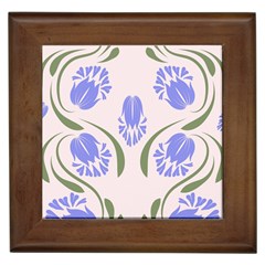 Folk Flowers Print Floral Pattern Ethnic Art Framed Tile by Eskimos