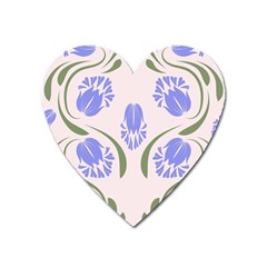 Folk Flowers Print Floral Pattern Ethnic Art Heart Magnet by Eskimos