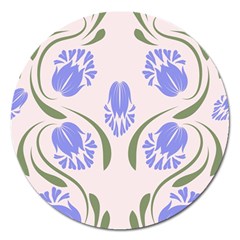 Folk Flowers Print Floral Pattern Ethnic Art Magnet 5  (round) by Eskimos