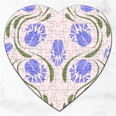 Folk Flowers Print Floral Pattern Ethnic Art Jigsaw Puzzle (heart) by Eskimos