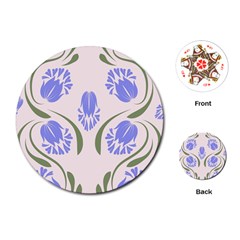 Folk Flowers Print Floral Pattern Ethnic Art Playing Cards Single Design (round) by Eskimos