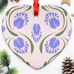 Folk flowers print Floral pattern Ethnic art Heart Ornament (Two Sides) Back