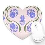 Folk flowers print Floral pattern Ethnic art Heart Mousepads Front