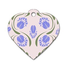 Folk Flowers Print Floral Pattern Ethnic Art Dog Tag Heart (two Sides) by Eskimos