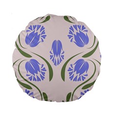 Folk Flowers Print Floral Pattern Ethnic Art Standard 15  Premium Round Cushions by Eskimos