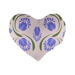 Folk Flowers Print Floral Pattern Ethnic Art Standard 16  Premium Heart Shape Cushions by Eskimos