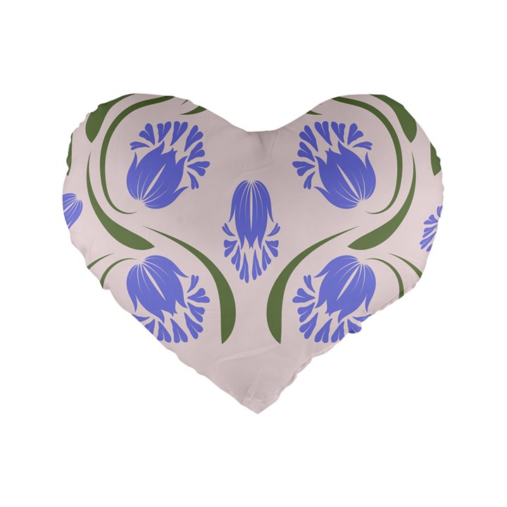 Folk flowers print Floral pattern Ethnic art Standard 16  Premium Heart Shape Cushions