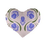 Folk flowers print Floral pattern Ethnic art Standard 16  Premium Heart Shape Cushions Back