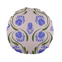 Folk Flowers Print Floral Pattern Ethnic Art Standard 15  Premium Flano Round Cushions by Eskimos