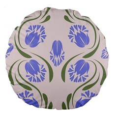 Folk Flowers Print Floral Pattern Ethnic Art Large 18  Premium Flano Round Cushions by Eskimos