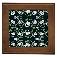 Folk Flowers Print Floral Pattern Ethnic Art Framed Tile by Eskimos