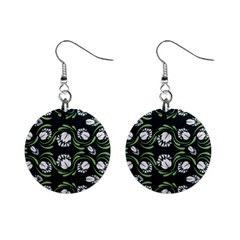 Folk Flowers Print Floral Pattern Ethnic Art Mini Button Earrings