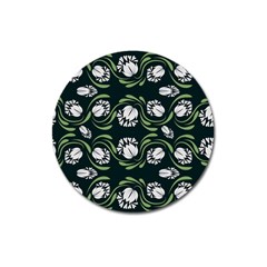 Folk Flowers Print Floral Pattern Ethnic Art Magnet 3  (round) by Eskimos