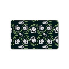 Folk Flowers Print Floral Pattern Ethnic Art Magnet (name Card) by Eskimos