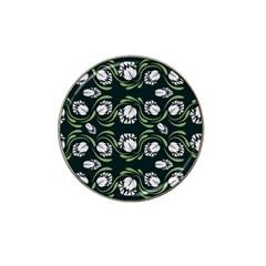 Folk Flowers Print Floral Pattern Ethnic Art Hat Clip Ball Marker (4 Pack) by Eskimos