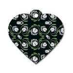 Folk flowers print Floral pattern Ethnic art Dog Tag Heart (Two Sides) Back