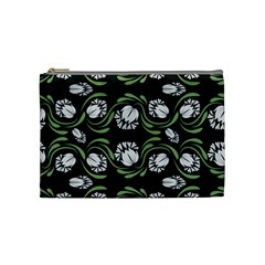 Folk Flowers Print Floral Pattern Ethnic Art Cosmetic Bag (medium) by Eskimos