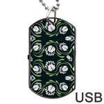 Folk flowers print Floral pattern Ethnic art Dog Tag USB Flash (Two Sides) Back