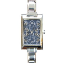 Folk Flowers Print Floral Pattern Ethnic Art Rectangle Italian Charm Watch by Eskimos