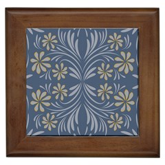 Folk Flowers Print Floral Pattern Ethnic Art Framed Tile by Eskimos