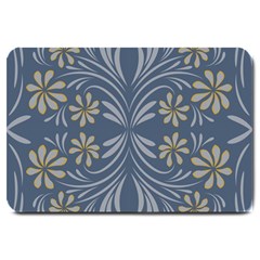 Folk Flowers Print Floral Pattern Ethnic Art Large Doormat  by Eskimos