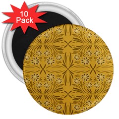 Folk Flowers Print Floral Pattern Ethnic Art 3  Magnets (10 Pack)  by Eskimos