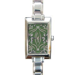 Folk Flowers Print Floral Pattern Ethnic Art Rectangle Italian Charm Watch by Eskimos