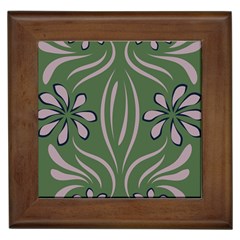 Folk Flowers Print Floral Pattern Ethnic Art Framed Tile by Eskimos